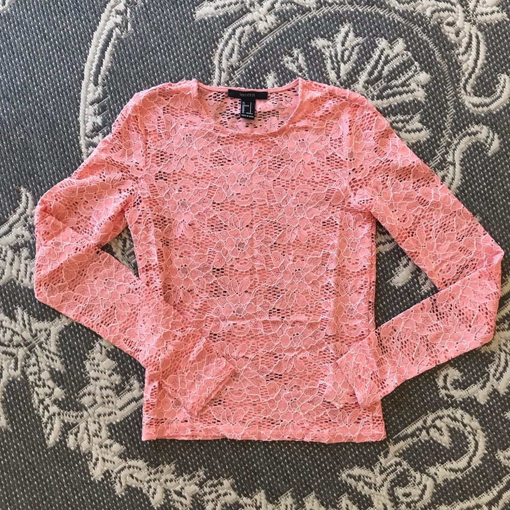 Rose Color Lace Top